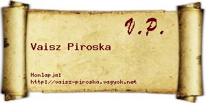 Vaisz Piroska névjegykártya